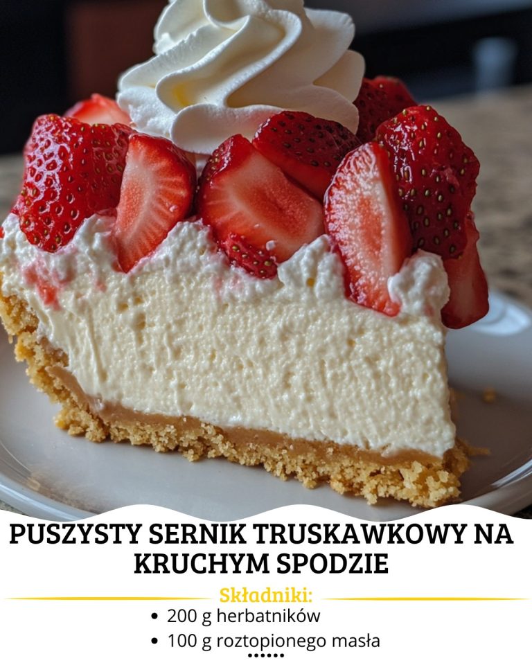  Puszysty Sernik Truskawkowy na Kruchym Spodzie