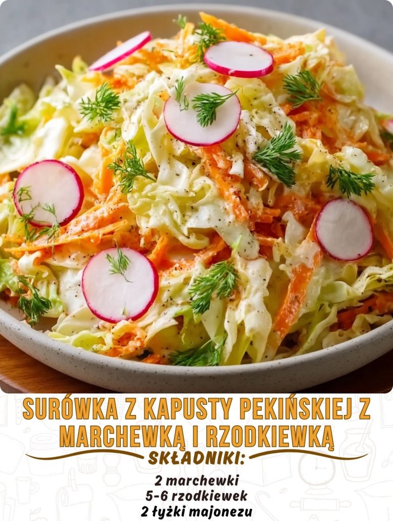 Surówka z kapusty pekińskiej z marchewką i rzodkiewką