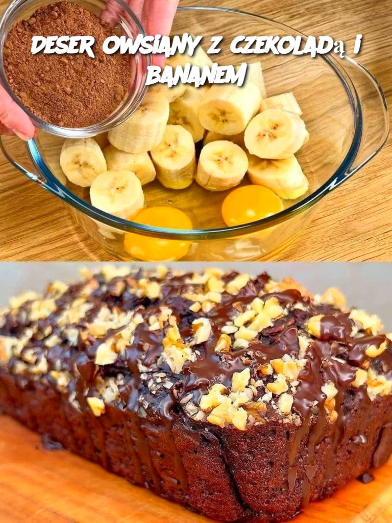 Deser owsiany z czekoladą i bananem