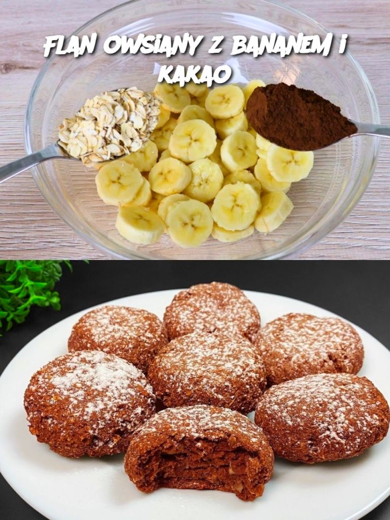 Flan owsiany z bananem i kakao